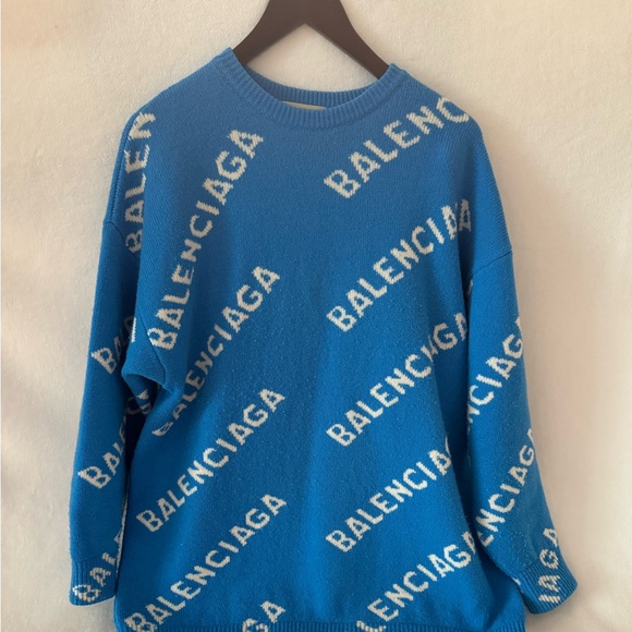 Authentic XS Balenciaga Intarsia Logo Jumper - Picture 8 of 8